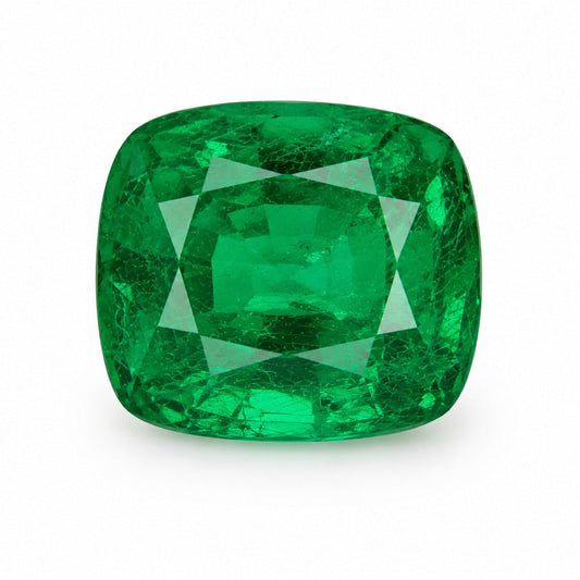 Cushion Cut Emerald Gemstone